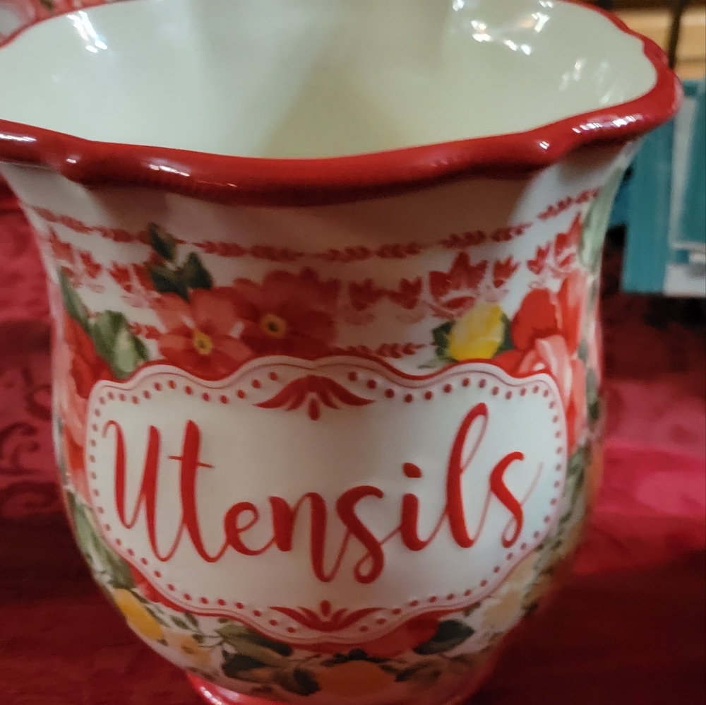 The Pioneer Woman Vintage Floral Utensil Holder Kitchen Home